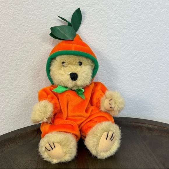 Wish Pets Lil Pumpkin Halloween Tan Plush Bear - Picture 1 of 9
